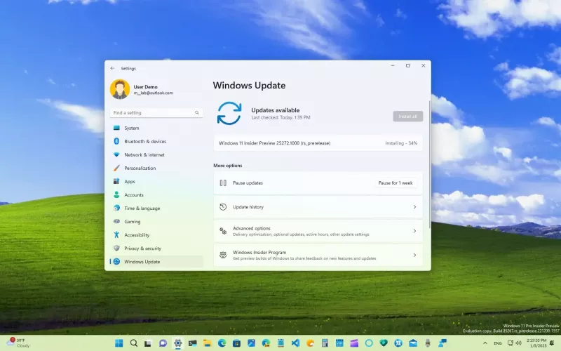 Windows 11 build 25272 -julkaisut Dev Channelissa